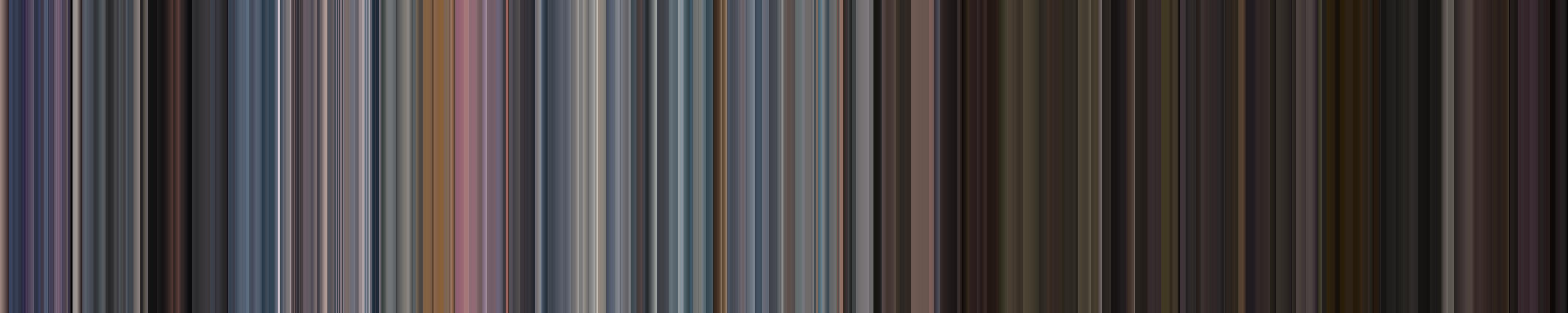 each frame in the source video condensed to its main color, 1 pixel wide